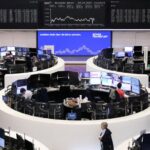 European shares hold ground as AstraZeneca drags, tech shares rise